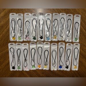 Lot of 20 Heart-Shaped Resin Pendant Necklace